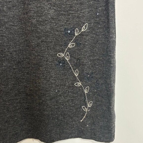 Carole Little Vintage Wool Blend Black Embroidered Floral Maxi Skirt Size Small - Picture 2 of 5